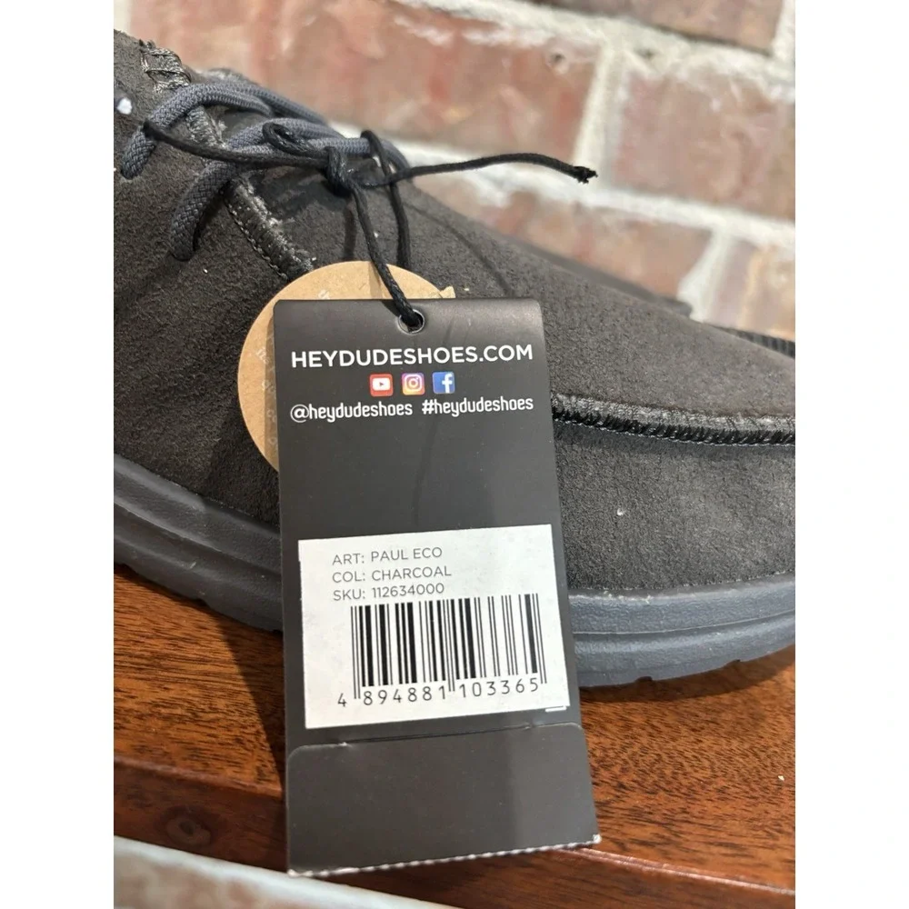 HEYDUDE Men's Paul Eco Charcoal Size 13 | Men's Shoes, Brand New, Quick‎ Ship!